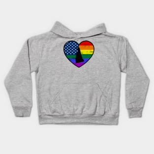 New Hampshire United States Gay Pride Flag Heart Kids Hoodie